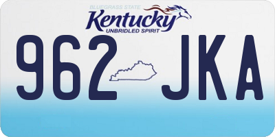 KY license plate 962JKA
