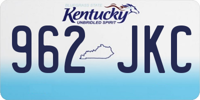 KY license plate 962JKC