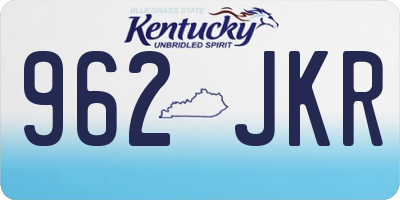 KY license plate 962JKR