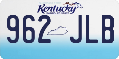KY license plate 962JLB