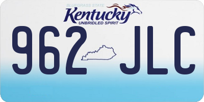 KY license plate 962JLC