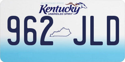 KY license plate 962JLD