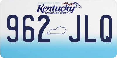 KY license plate 962JLQ