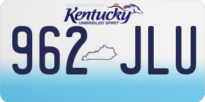 KY license plate 962JLU