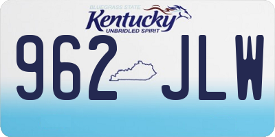 KY license plate 962JLW