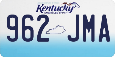 KY license plate 962JMA
