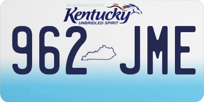 KY license plate 962JME