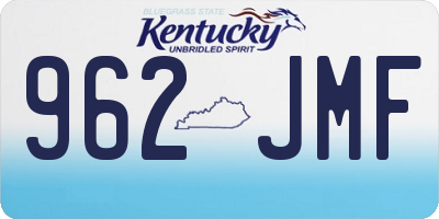 KY license plate 962JMF