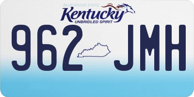 KY license plate 962JMH