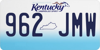 KY license plate 962JMW