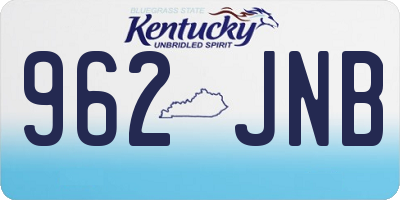 KY license plate 962JNB