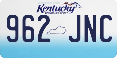 KY license plate 962JNC