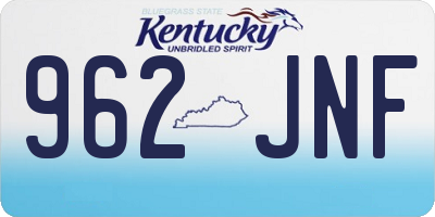 KY license plate 962JNF