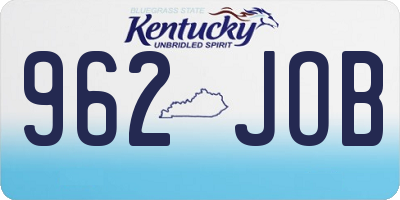 KY license plate 962JOB