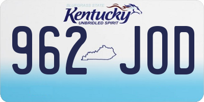 KY license plate 962JOD