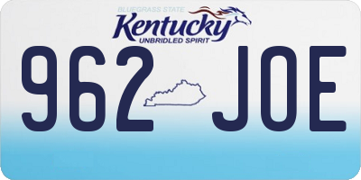 KY license plate 962JOE