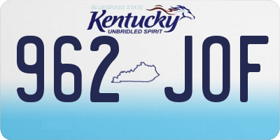 KY license plate 962JOF