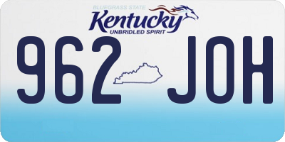 KY license plate 962JOH