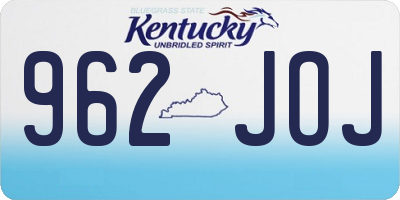 KY license plate 962JOJ