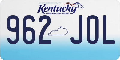 KY license plate 962JOL
