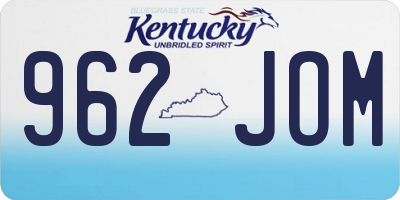 KY license plate 962JOM