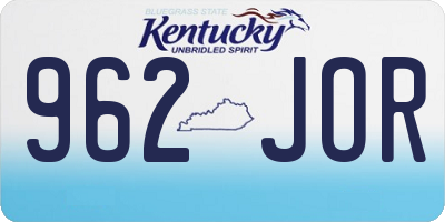 KY license plate 962JOR