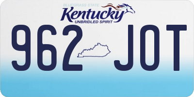KY license plate 962JOT