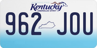 KY license plate 962JOU