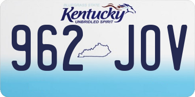 KY license plate 962JOV