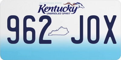 KY license plate 962JOX