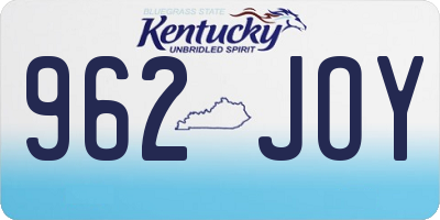 KY license plate 962JOY