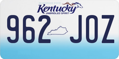 KY license plate 962JOZ