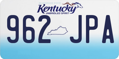 KY license plate 962JPA
