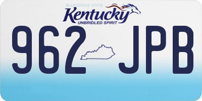 KY license plate 962JPB