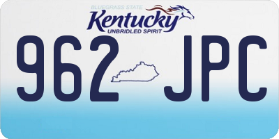 KY license plate 962JPC