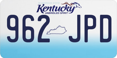 KY license plate 962JPD