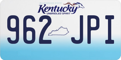 KY license plate 962JPI