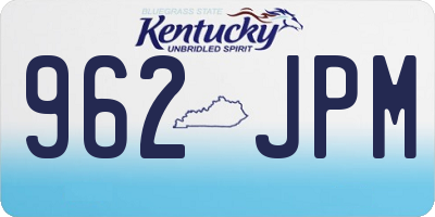 KY license plate 962JPM