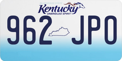 KY license plate 962JPO