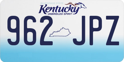 KY license plate 962JPZ