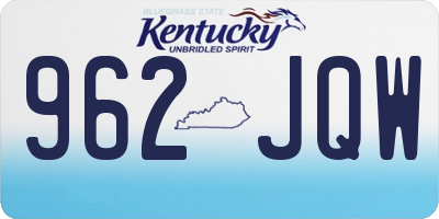 KY license plate 962JQW
