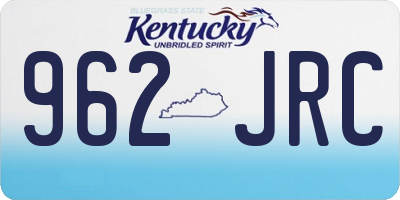 KY license plate 962JRC