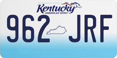 KY license plate 962JRF