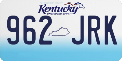 KY license plate 962JRK