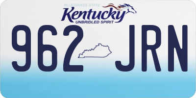 KY license plate 962JRN