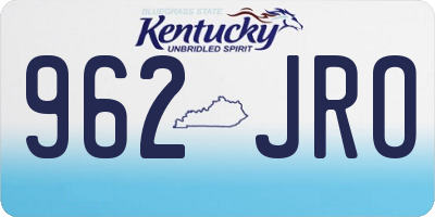 KY license plate 962JRO