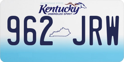 KY license plate 962JRW