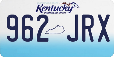 KY license plate 962JRX
