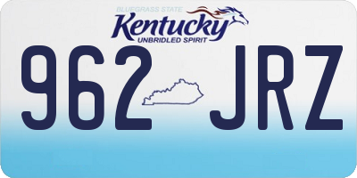KY license plate 962JRZ
