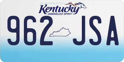 KY license plate 962JSA